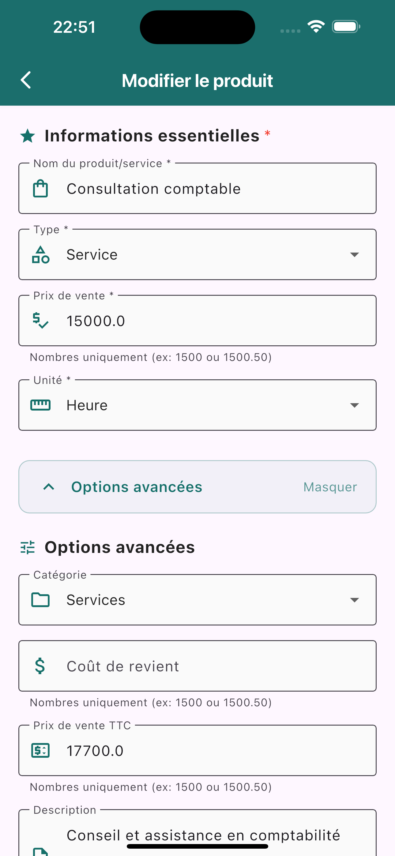 Édition produit