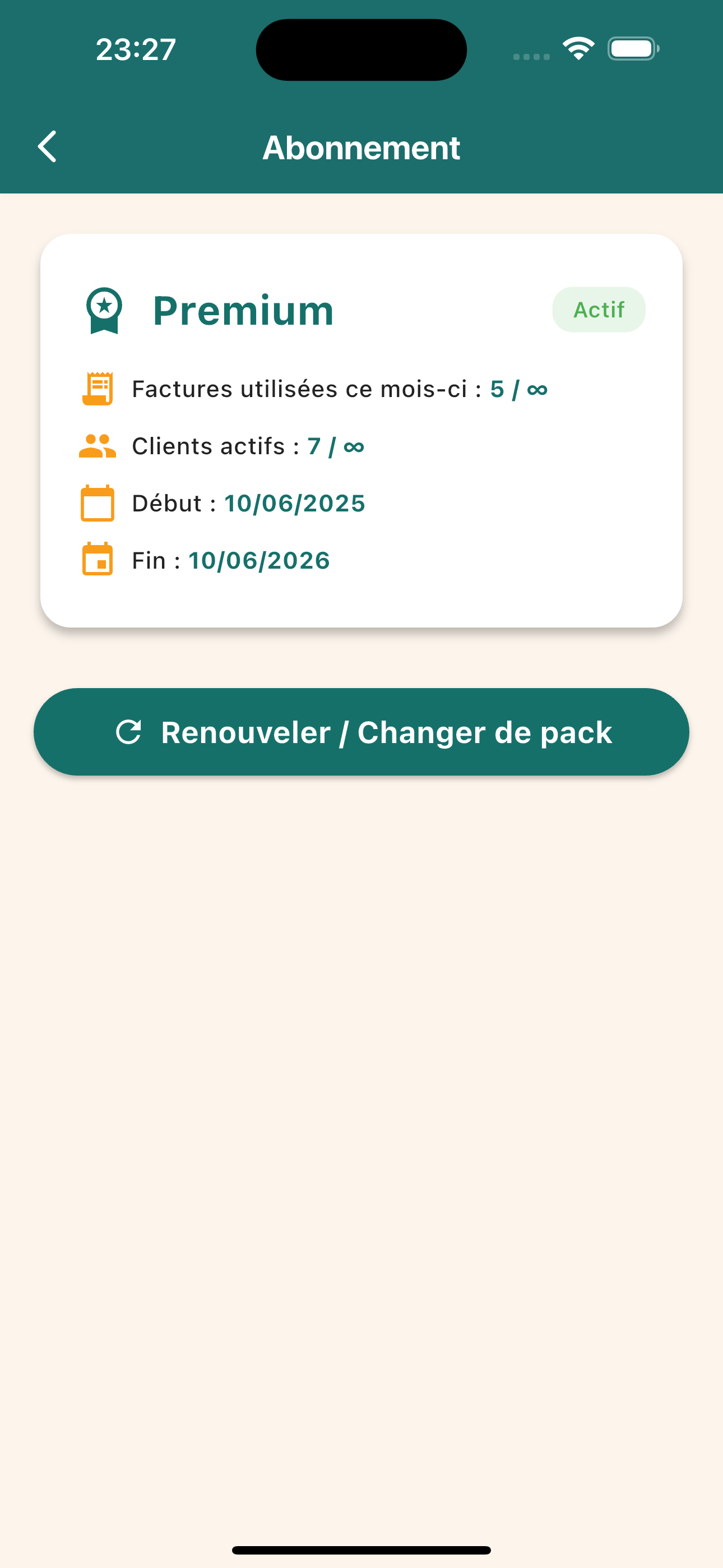 Mon abonnement